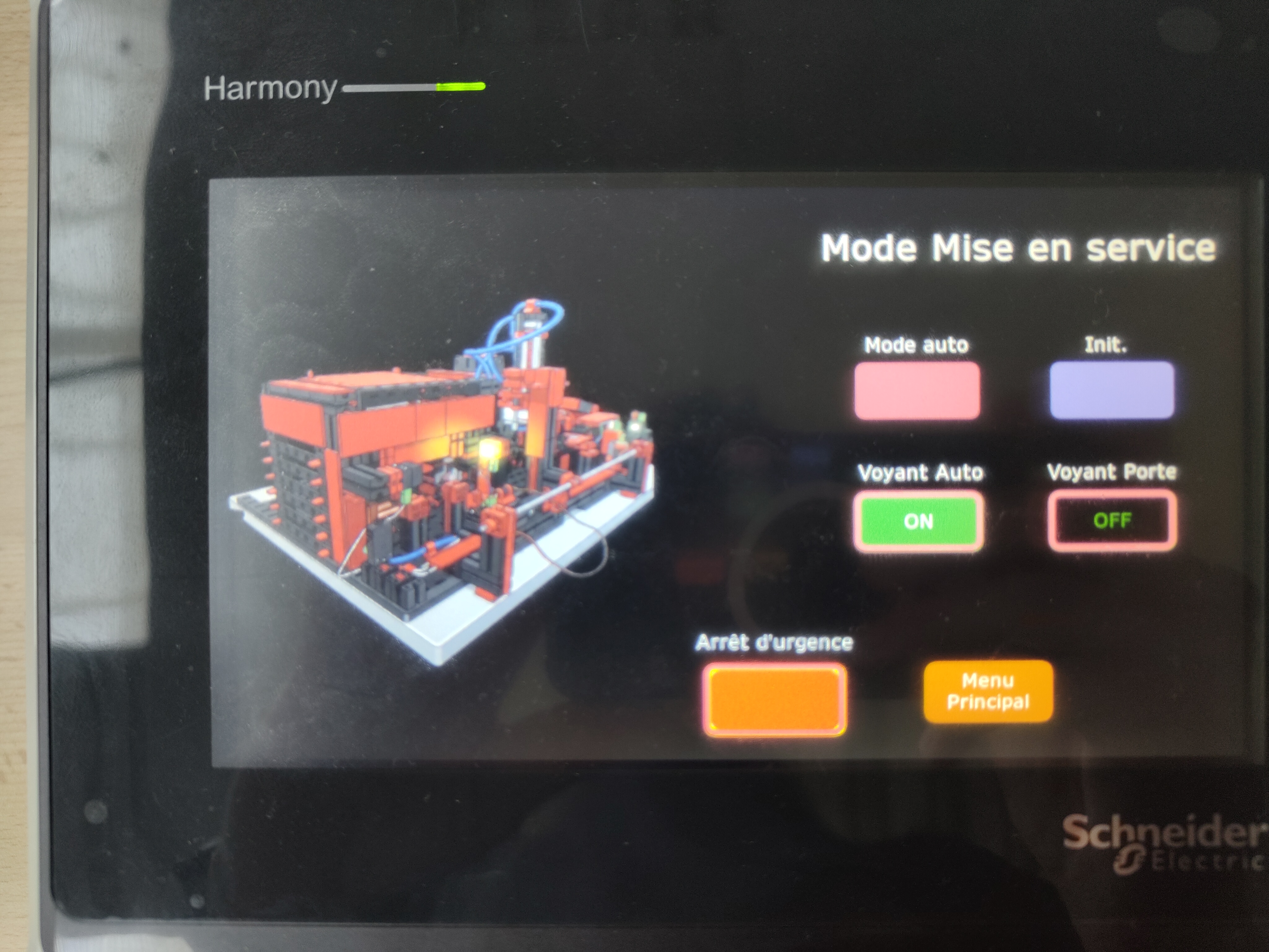 Écran Mode Mise en Service